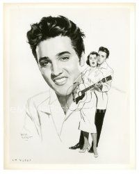 7j768 JAILHOUSE ROCK 8x10 still '57 cool different artwork of Elvis Presley by Morr Kusnet!