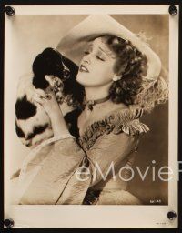 7j302 JEANETTE MACDONALD 3 8x10 stills '30s pretty portraits with puppy, parasol & fur coat!