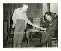 7j784 JET PILOT candid 8x10 still '57 John Wayne playing chess with director Josef von Sternberg!