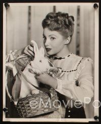 7j304 JOAN LESLIE 3 8x10 stills '40s-50s cute Easter portrait with bunny in basket + more!