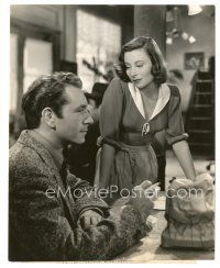 7j790 JOAN OF PARIS 7.5x9.25 still '42 Michele Morgan stares lovingly at Paul Henreid by Longet!