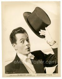 7j795 JOLSON STORY 8x10 still '46 great close up of Larry Parks in tuxedo holding his top hat!