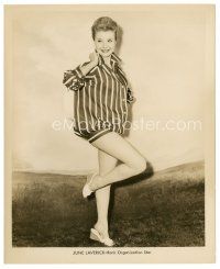 7j805 JUNE LAVERICK 8x10 still '50s full-length standing portrait showing off her sexy legs!