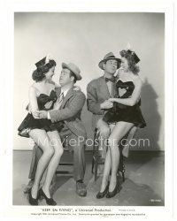 7j812 KEEP 'EM FLYING 8x10 still '41 Bud Abbott & Lou Costello with sexy girls on their laps!