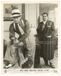 7j815 KEY LARGO 8x10 still R53 Edward G. Robinson in robe standing behind Harry Lewis with gun!