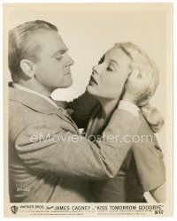 7j825 KISS TOMORROW GOODBYE 8x10 still '50 c/u of tough crook James Cagney & sexy Barbara Payton!