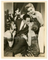 7j834 LES GIRLS deluxe 8x10 still '57 Gene Kelly romancing Mitzi Gaynor, Kay Kendall AND Taina Elg!