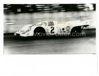 7j832 LE MANS German 7.25x9.5 still '71 Steve McQueen's Porsche race car speeding down the track!