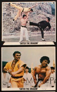 7j482 ENTER THE DRAGON 5 8x10 mini LCs '73 Bruce Lee dispatching his adversary, kung fu classic!