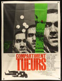 7k949 SLEEPING CAR MURDER style B French 1p '65 Costa-Gavras' Compartiment tueurs, Vasissier art!