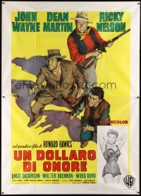 7k494 RIO BRAVO Italian 2p R60s John Wayne, Ricky Nelson, Dean Martin, different Ciriello art!