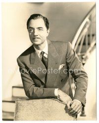 7s984 WILLIAM POWELL deluxe 7.5x9.5 still '42 great portrait in suit & tie from Crossroads!