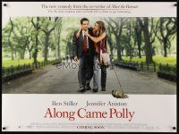 7w297 ALONG CAME POLLY advance DS British quad '04 Ben Stiller, Jennifer Aniston walking in park!