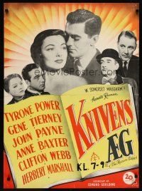 7w601 RAZOR'S EDGE Danish '46 Tyrone Power, Gene Tierney, W. Somerset Maugham