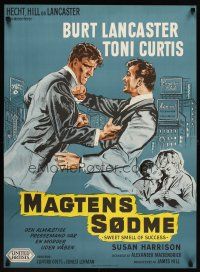 7w619 SWEET SMELL OF SUCCESS Danish '57 Burt Lancaster as J.J. Hunsecker, Curtis as Sidney Falco!