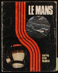 7y297 LE MANS souvenir program book '71 race car driver Steve McQueen, different racing images!