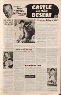 7y638 CASTLE IN THE DESERT pressbook '42 Sidney Toler as Charlie Chan with pretty Arleen Whelan!