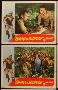 8a493 BACK TO BATAAN 5 LCs '45 soldiers John Wayne & Anthony Quinn in World War II!