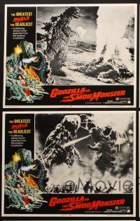 8a518 GODZILLA VS. THE SMOG MONSTER 5 LCs '72 Gojira tai Hedora, awesome rubbery monster battle!