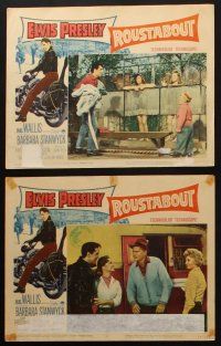 8a301 ROUSTABOUT 8 LCs '64 roving, restless, reckless Elvis Presley w/ motorcycle, guitar & girls!