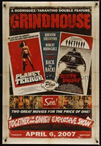 8b317 GRINDHOUSE advance DS 1sh '07 Rodriguez & Tarantino, Planet Terror & Death Proof!