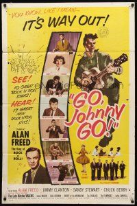 8f348 GO JOHNNY GO 1sh '59 Chuck Berry, Alan Freed, you know, like I mean - it's way out!