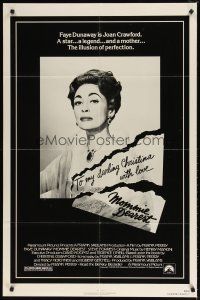 8f650 MOMMIE DEAREST 1sh '81 great portrait of Faye Dunaway as Joan Crawford!