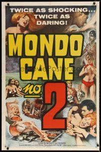 8f652 MONDO CANE 2 1sh '64 art of bizarre human oddities, twice as shocking!