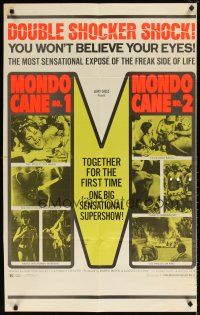 8f653 MONDO CANE/MONDO CANE 2 1sh '60s world oddity double-bill!