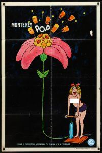 8f658 MONTEREY POP 1sh '68 D.A. Pennebaker, rock & roll, great sexy Tomi Ungerer art!