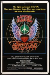 8f662 MORE AMERICAN GRAFFITI style A 1sh '79 cool psychedelic art, Ron Howard & Paul Le Mat!