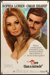 8f663 MORE THAN A MIRACLE 1sh '67 great image of sexy Sophia Loren & Omar Sharif!