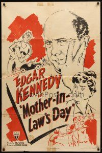 8f667 MOTHER-IN-LAW'S DAY 1sh '45 Edgar Kennedy, Florence Lake, Dot Farley, wacky artwork!