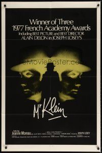 8f672 MR. KLEIN 1sh '77 cool image of Jewish art dealer Alain Delon, directed by Joseph Losey!