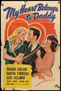 8f677 MY HEART BELONGS TO DADDY style A 1sh '43 Martha O'Driscol, Richard Carlson!