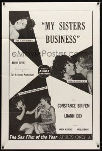 8f682 MY SISTER'S BUSINESS 1sh '70 lesbian sexploitation, Constance Sirifem, Luann Cox!