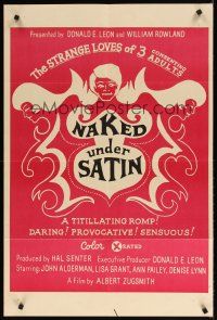 8f688 NAKED UNDER SATIN 1sh '69 sexy title artwork, a titillating romp!