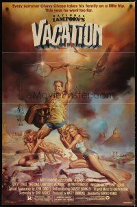 8f691 NATIONAL LAMPOON'S VACATION 1sh '83 sexy art of Chevy Chase by Boris Vallejo!