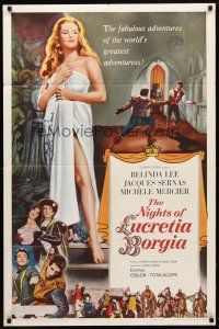 8f710 NIGHTS OF LUCRETIA BORGIA 1sh '60 Grieco's Le Notti di Lucrezia Borgia, sexy Belinda Lee!