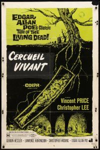 8f715 OBLONG BOX 1sh '69 Vincent Price, Edgar Allan Poe's tale of living dead, cool horror art!