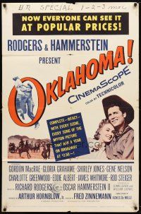 8f723 OKLAHOMA 20th Century Fox release 1sh '56 MacRae, Jones, Rodgers & Hammerstein musical!