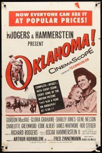 8f722 OKLAHOMA 1sh R63 Gordon MacRae, Shirley Jones, Rodgers & Hammerstein musical!