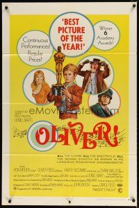 8f726 OLIVER 1sh '69 Charles Dickens, Mark Lester, Shani Wallis, Carol Reed, Terpning art!