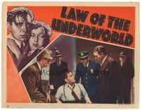 8g166 LAW OF THE UNDERWORLD LC '38 Chester Morris is questioned by the Walter Abel, film noir!