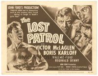 8g452 LOST PATROL TC R49 Boris Karloff, Victor McLaglen, John Ford WWI classic, cool artwork!