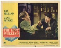 8g786 LOST WEEKEND LC #3 '45 alcoholic Ray Milland with Howard da Silva, directed by Billy Wilder