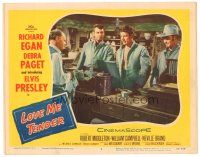 8g794 LOVE ME TENDER LC #5 '56 close up of Richard Egan & two soldiers at store counter!