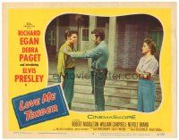 8g795 LOVE ME TENDER LC #6 '56 Debra Paget watches Richard Egan congratulate Elvis Presley!