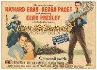 8g453 LOVE ME TENDER TC '56 close up of Debra Paget watching Richard Egan & Elvis Presley!