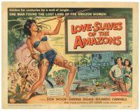 8g454 LOVE-SLAVES OF THE AMAZONS TC '57 Gianna Segale, sexy barely-dressed female natives!